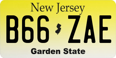 NJ license plate B66ZAE
