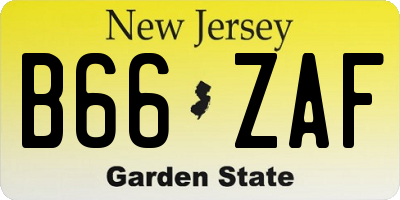 NJ license plate B66ZAF