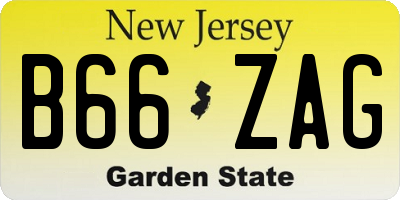 NJ license plate B66ZAG