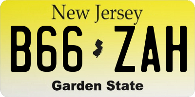 NJ license plate B66ZAH
