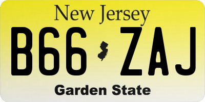 NJ license plate B66ZAJ