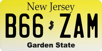 NJ license plate B66ZAM