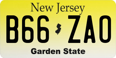 NJ license plate B66ZAO
