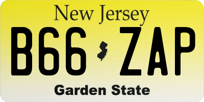 NJ license plate B66ZAP