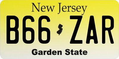 NJ license plate B66ZAR