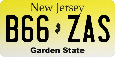 NJ license plate B66ZAS