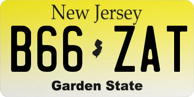 NJ license plate B66ZAT