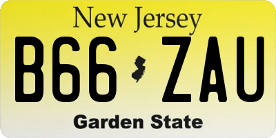 NJ license plate B66ZAU