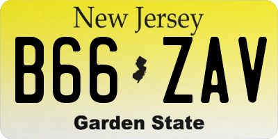 NJ license plate B66ZAV