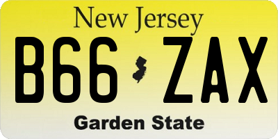 NJ license plate B66ZAX