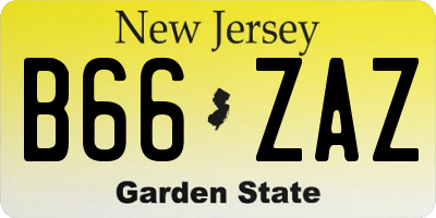 NJ license plate B66ZAZ