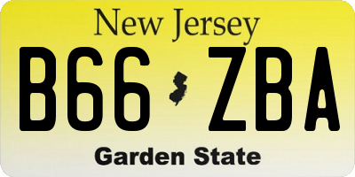 NJ license plate B66ZBA