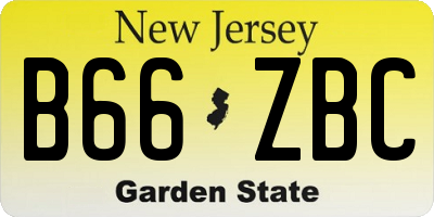 NJ license plate B66ZBC