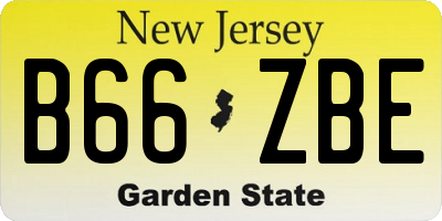 NJ license plate B66ZBE