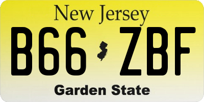 NJ license plate B66ZBF