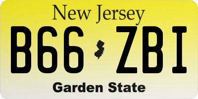 NJ license plate B66ZBI