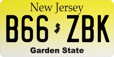 NJ license plate B66ZBK