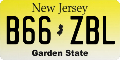 NJ license plate B66ZBL