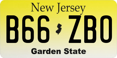 NJ license plate B66ZBO