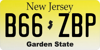 NJ license plate B66ZBP