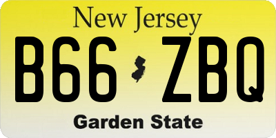 NJ license plate B66ZBQ