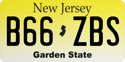 NJ license plate B66ZBS