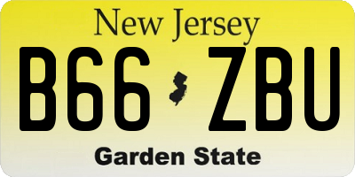 NJ license plate B66ZBU
