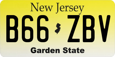 NJ license plate B66ZBV