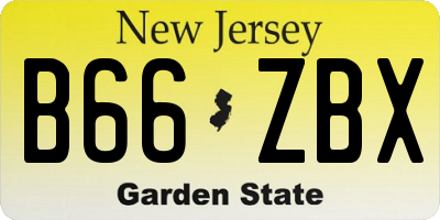 NJ license plate B66ZBX