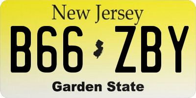 NJ license plate B66ZBY