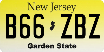NJ license plate B66ZBZ