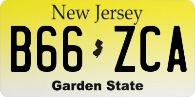 NJ license plate B66ZCA