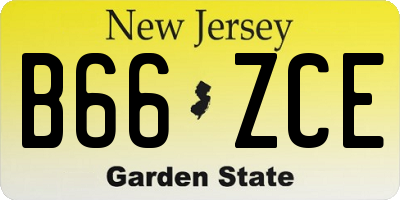 NJ license plate B66ZCE