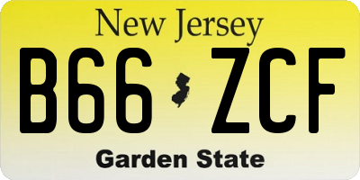 NJ license plate B66ZCF