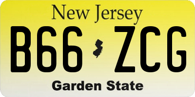 NJ license plate B66ZCG