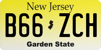 NJ license plate B66ZCH
