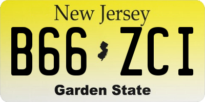 NJ license plate B66ZCI