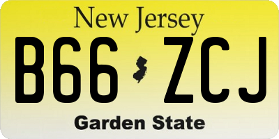 NJ license plate B66ZCJ