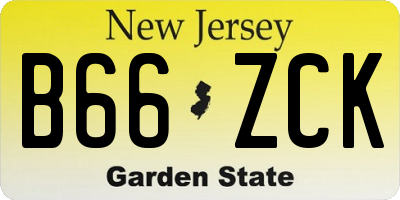 NJ license plate B66ZCK
