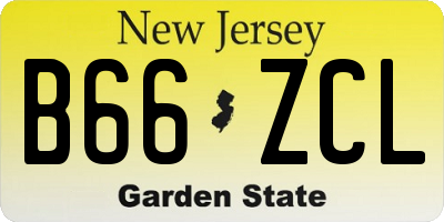 NJ license plate B66ZCL