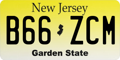 NJ license plate B66ZCM