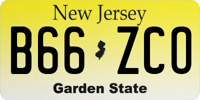 NJ license plate B66ZCO