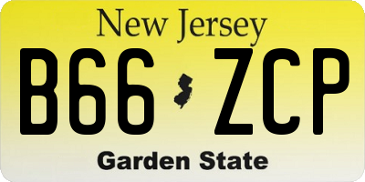 NJ license plate B66ZCP