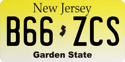 NJ license plate B66ZCS