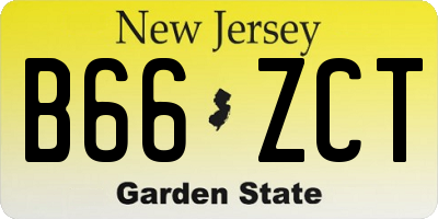 NJ license plate B66ZCT