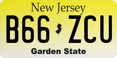 NJ license plate B66ZCU