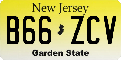 NJ license plate B66ZCV