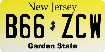 NJ license plate B66ZCW