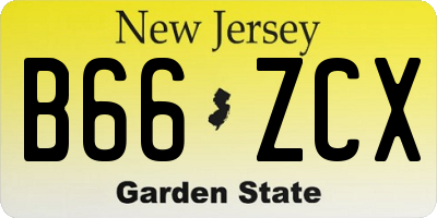 NJ license plate B66ZCX