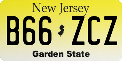 NJ license plate B66ZCZ